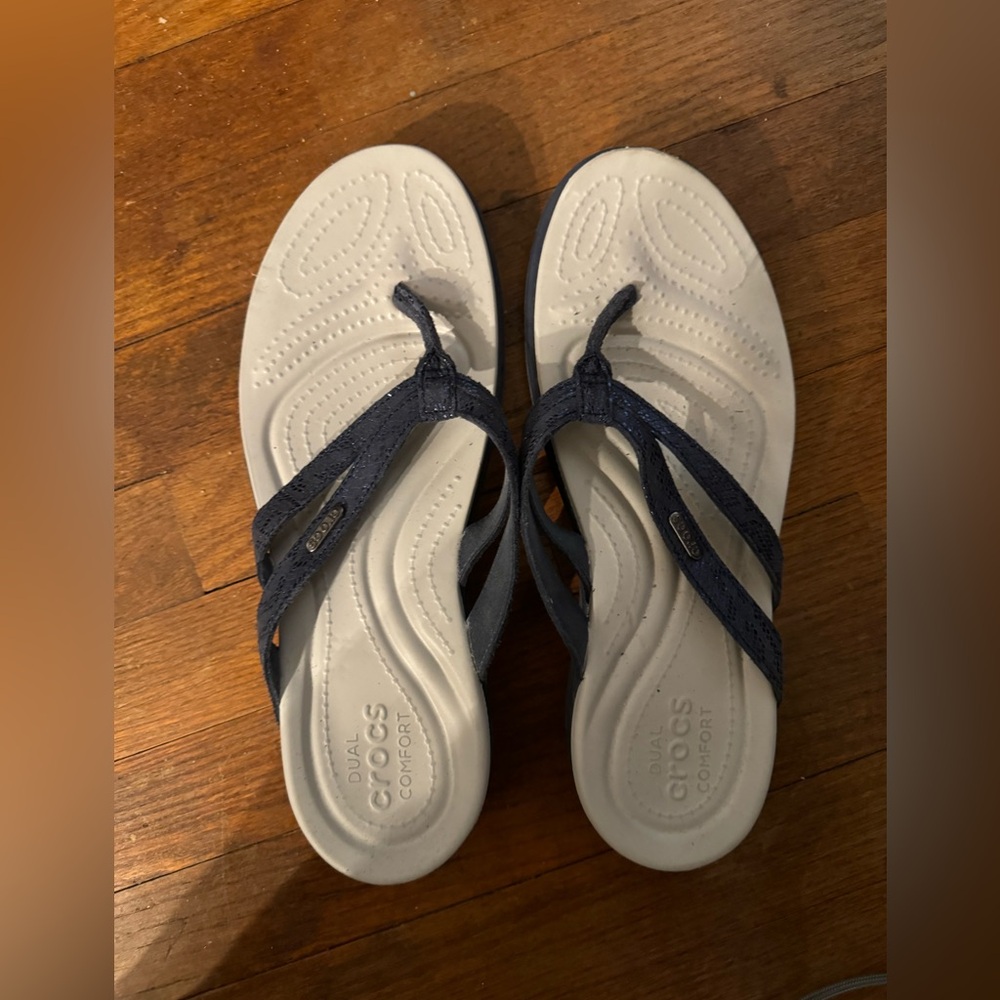 Croc sandals navy and sparkly!